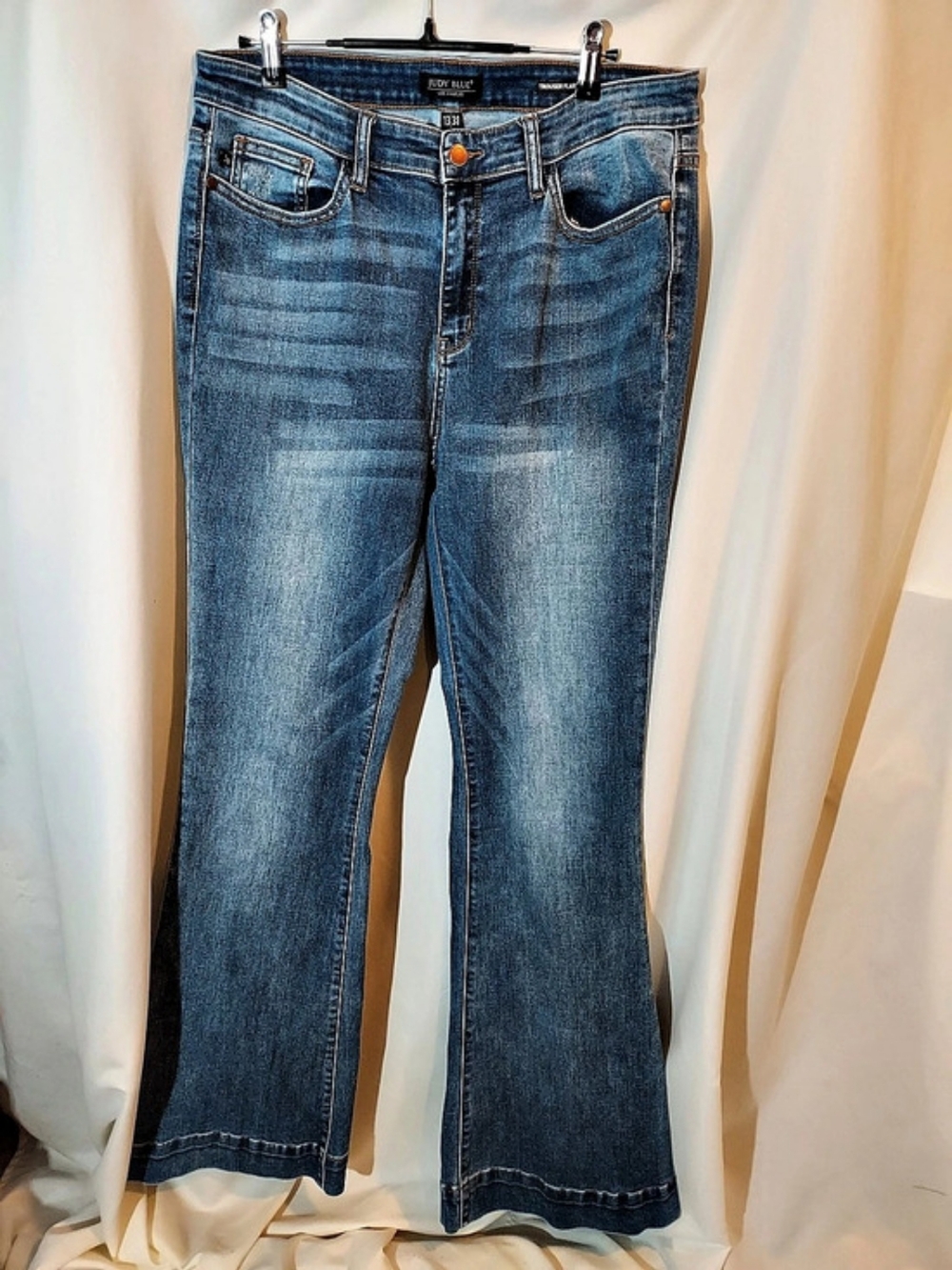 Judy Blue Trouser Flare Jeans Medium Wash Size 13/31 Non-Distressed
